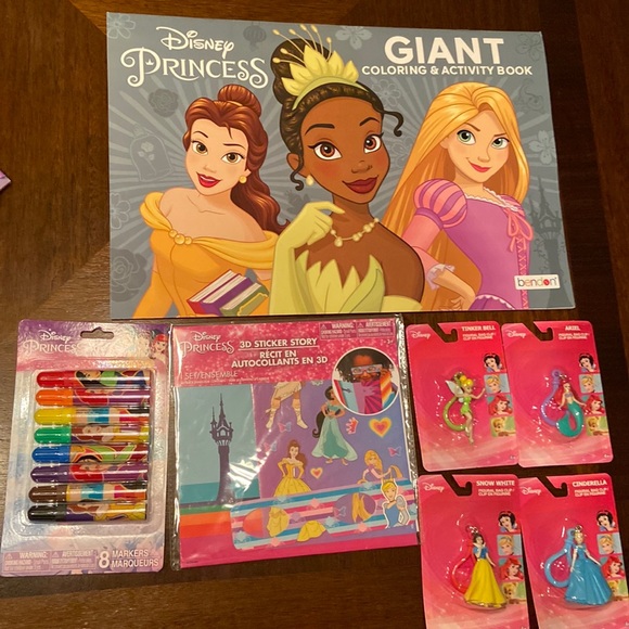 Disney Princess BUNDLE!! Coloring, mini figures and 3D stickers - Picture 1 of 6